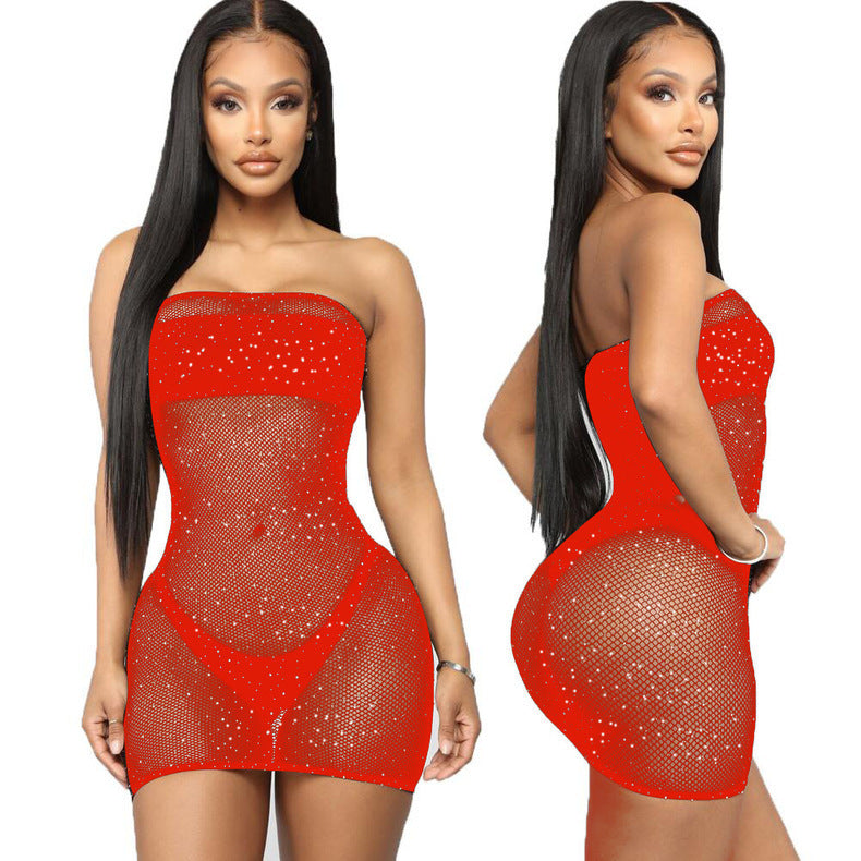 SEXY SHINY MESH NIGHTDRESS