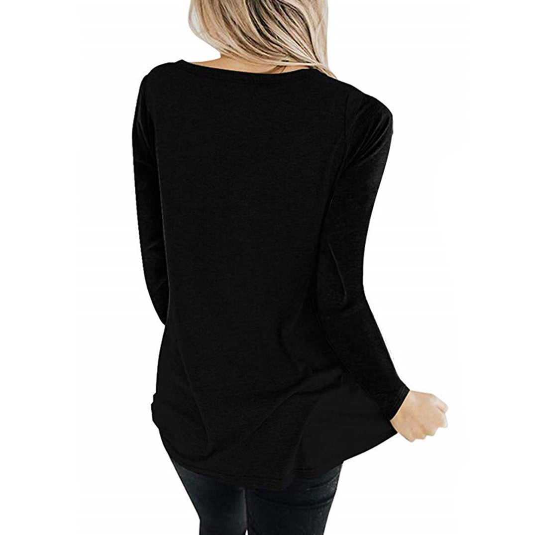 Criss Cross Long Sleeve Tunic Tops