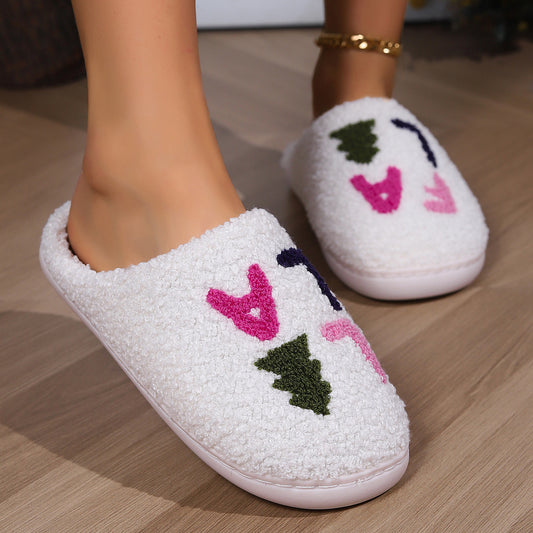 Letter Cozy Plush Warm Slippers