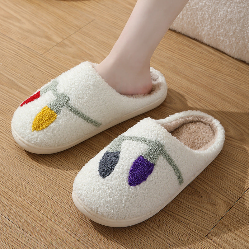 Eggplant Cozy Plush Warm Slippers