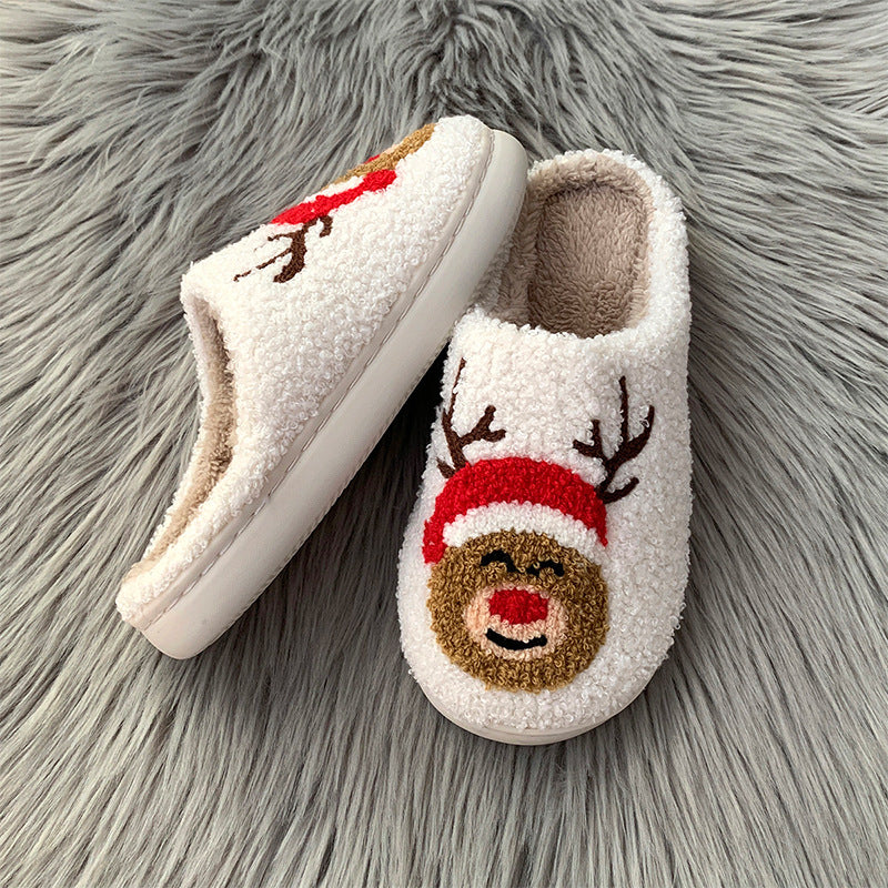 Elk Plush Warm Slippers