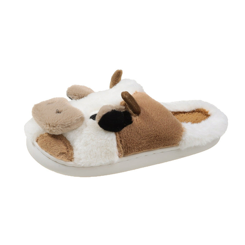 Plush Cow House Slippers