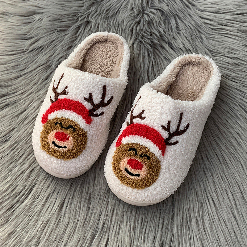 Elk Plush Warm Slippers