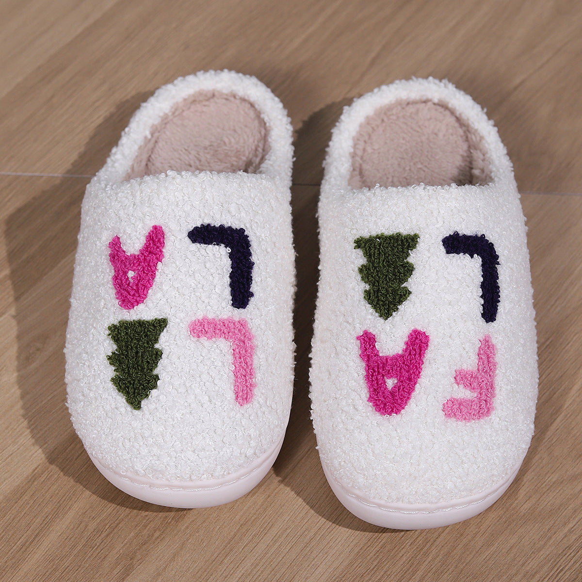 Letter Cozy Plush Warm Slippers