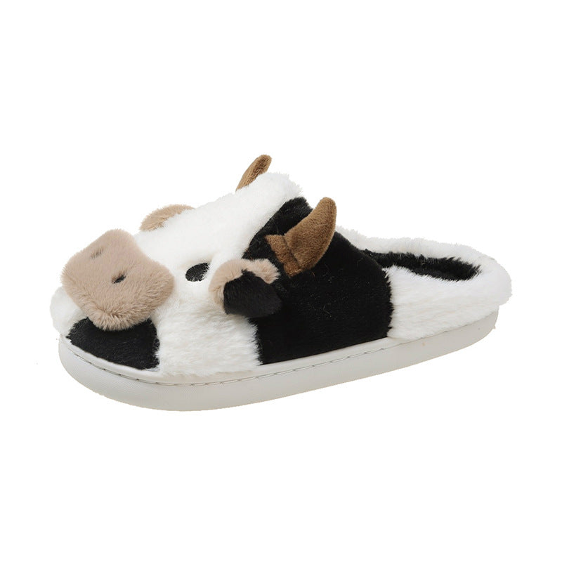 Plush Cow House Slippers