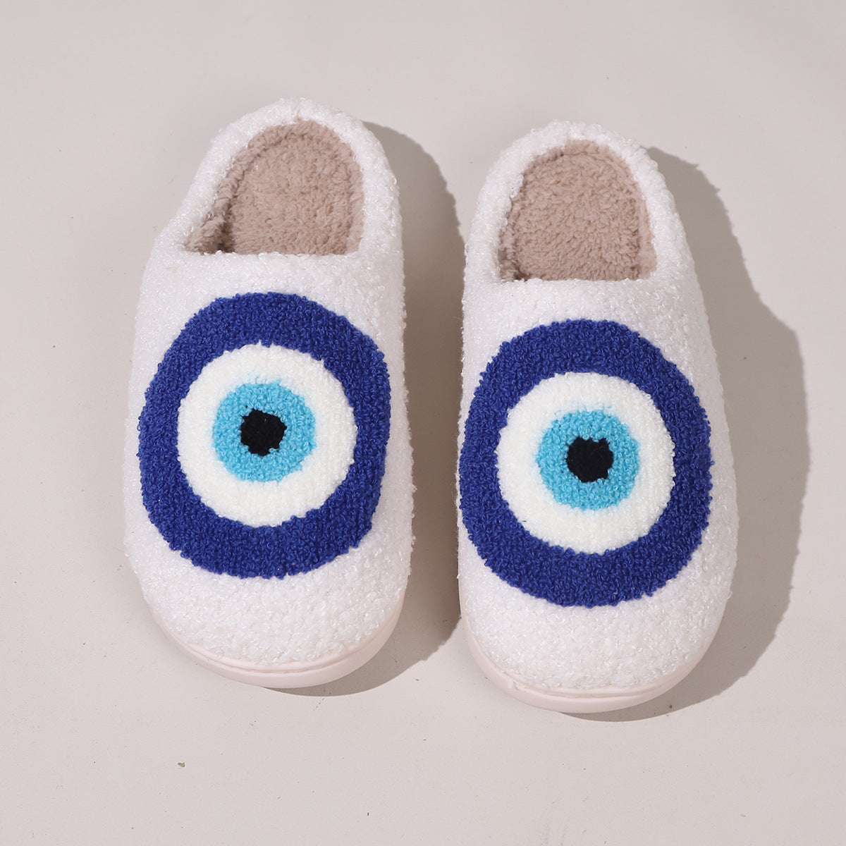 Evil Eyes Soft Plush Comfy Slippers