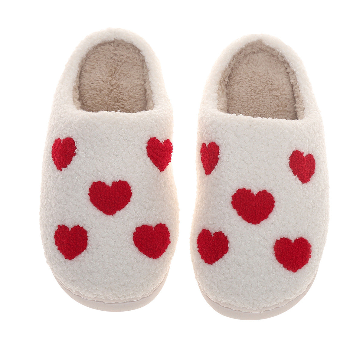 Heart Plush Warm Slippers