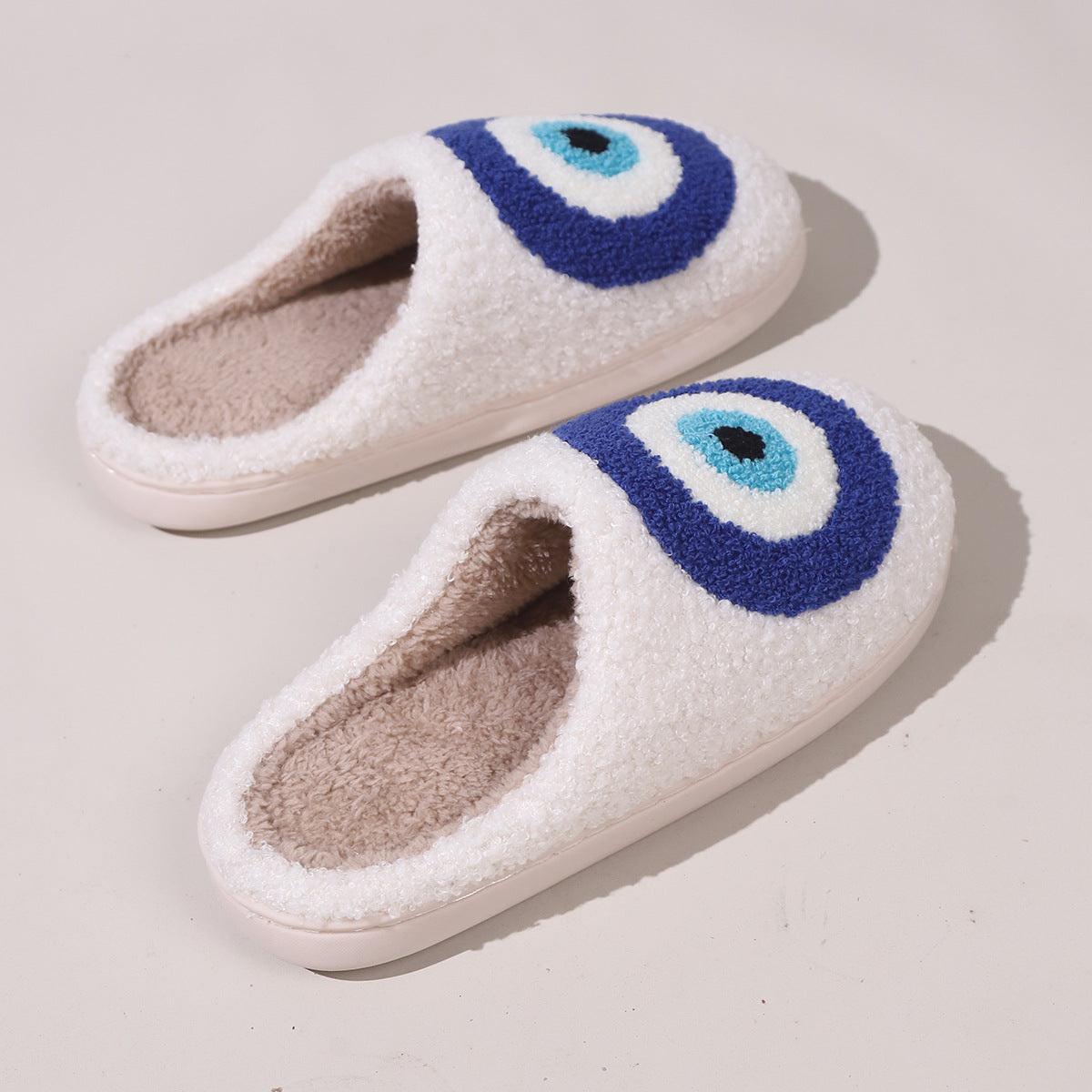 Evil Eyes Soft Plush Comfy Slippers