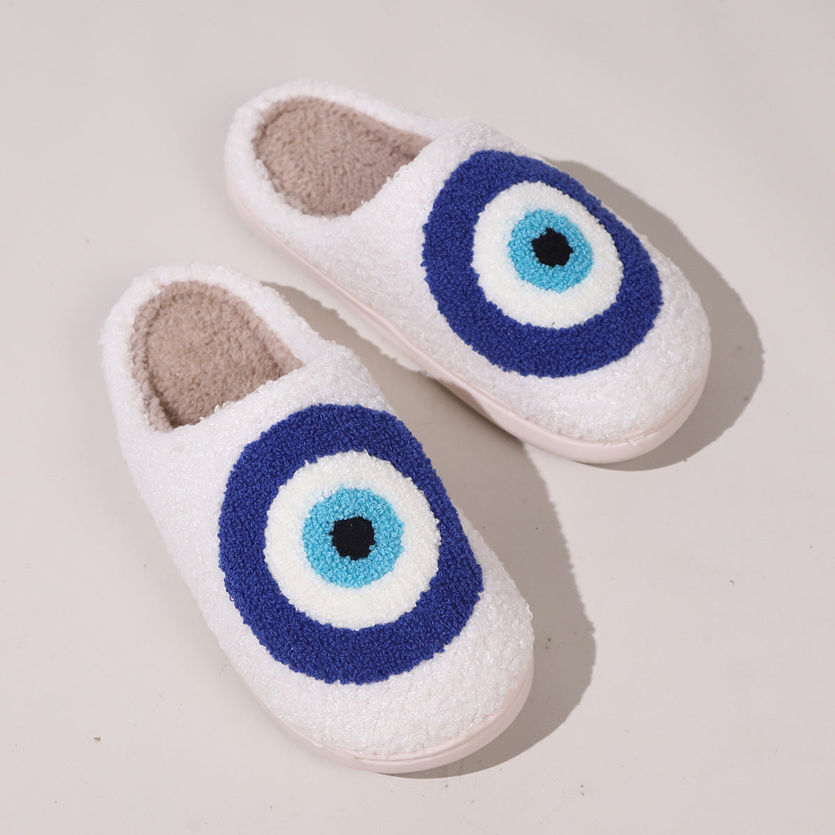 Evil Eyes Soft Plush Comfy Slippers