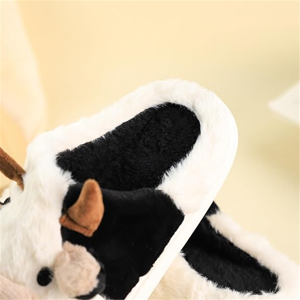 Plush Cow House Slippers