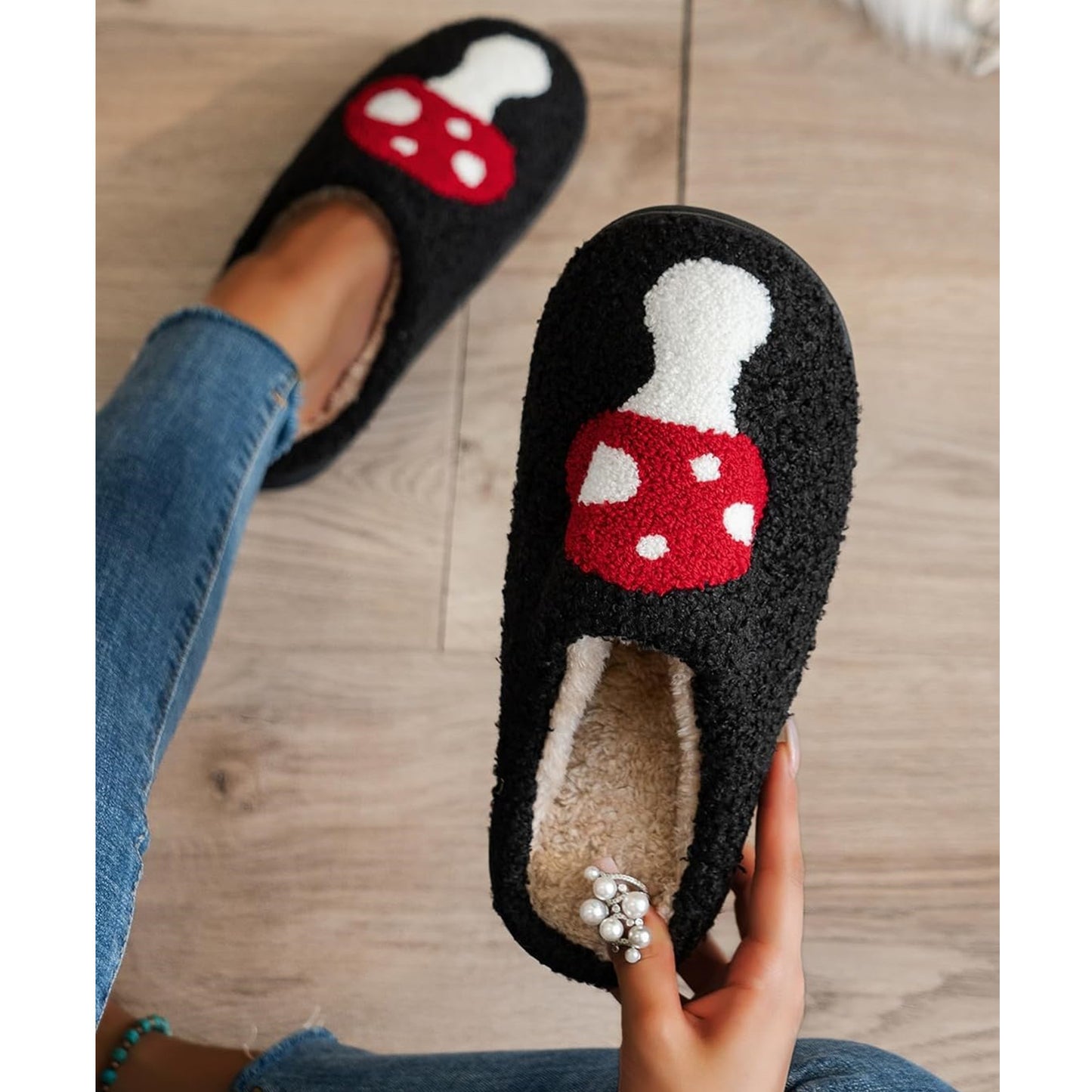 Mushroom Plush Slippers