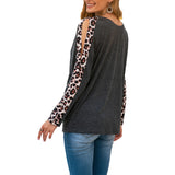 Leopard Print Color Block Tunic Tops