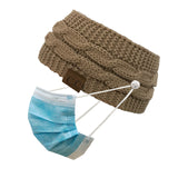 Cable Knit Winter Headband with Side Button