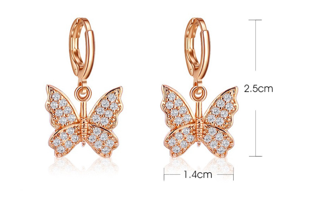 Butterfly Earrings Dainty Drop Earrings