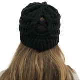 Knit Criss Cross Beanie Hat