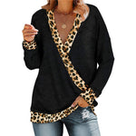 Leopard Deep V Neck Wrap Tunic Shirts