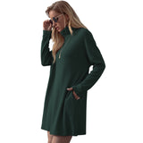 Baggy Oversized Turtleneck Pullover Mini Dress with Pockets