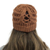 Knit Criss Cross Beanie Hat