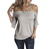 Strappy Off The Shoulder Tops Puff Sleeve